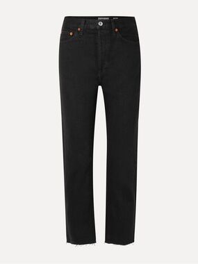 Re/Done Black Straight Leg Jeans
